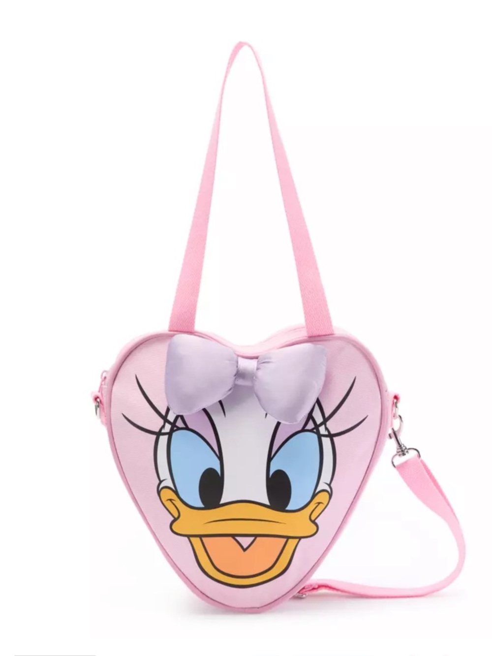 Disney Parks 2026 Daisy Duck Mini Face Heart Tote Crossbody /Shoulder Bag